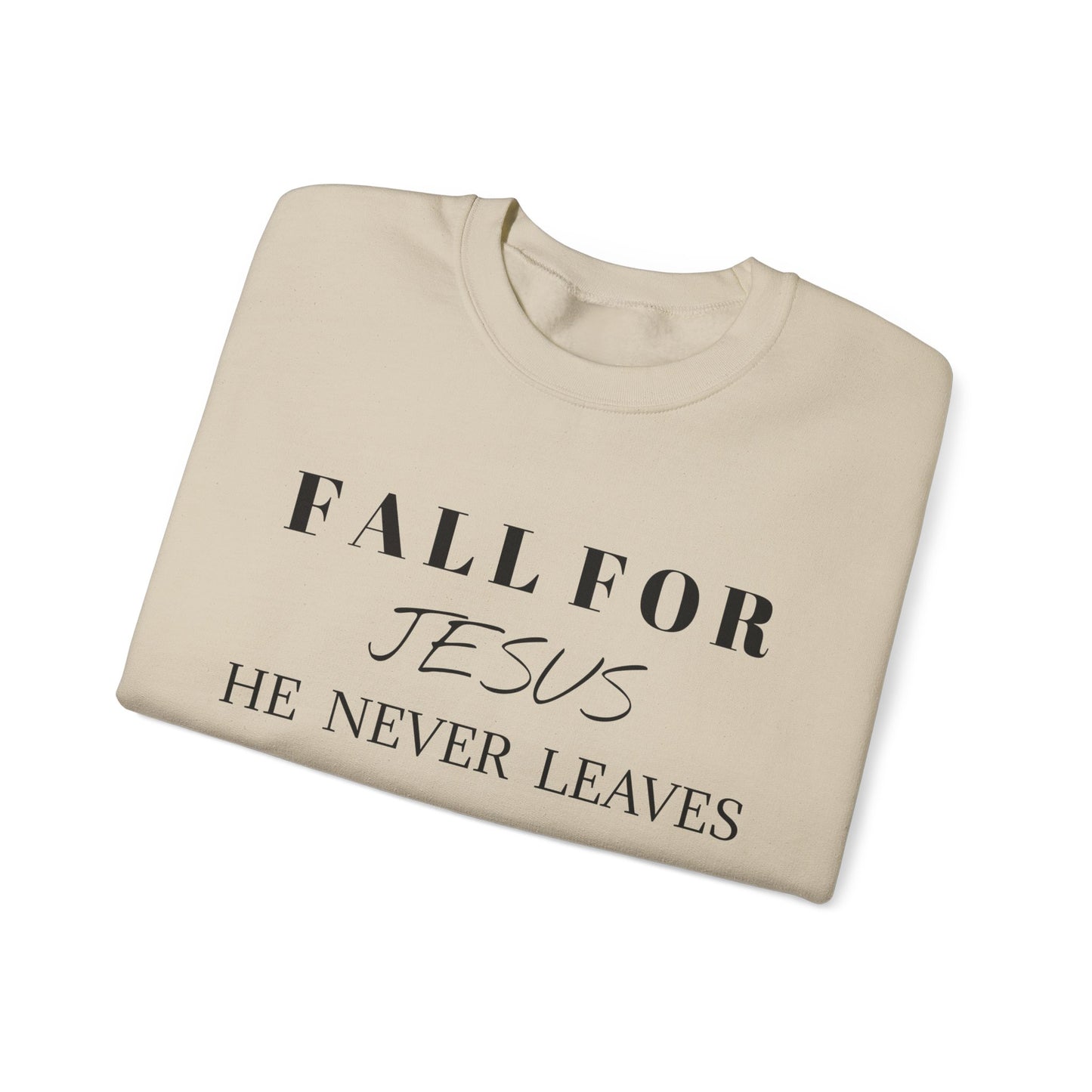 Unisex Heavy Blend™ Crewneck Sweatshirt-Fall For Jesus-He Never Leaves