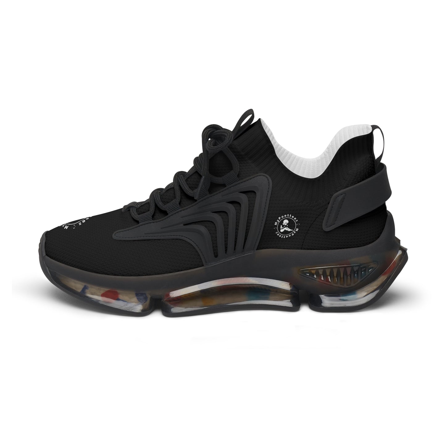 Women's Mesh Sneakers Black/Black Soles-MyPoetteez Logo