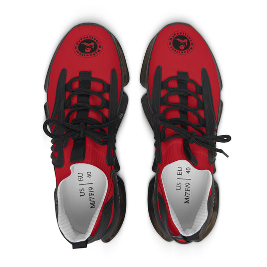 Women's Mesh Sneakers Dark Red/Black Soles-MyPoetteez Logo