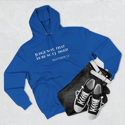 AI MODEL Size Up-Scripture Hoodie - Matthew 7:1 "Judge Not, That Ye Be Not Judged"