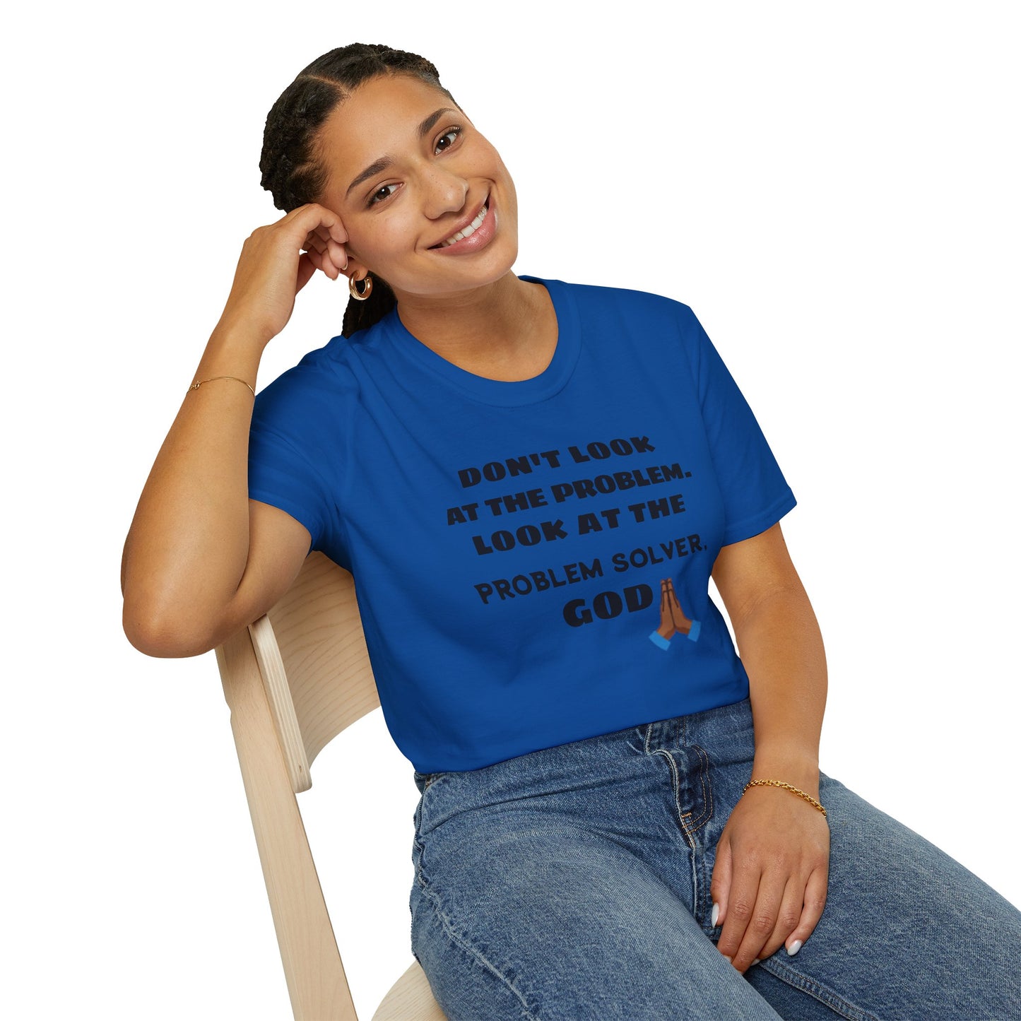 Christian T-Shirt — "Problem Solver-God" Prayer Emoji