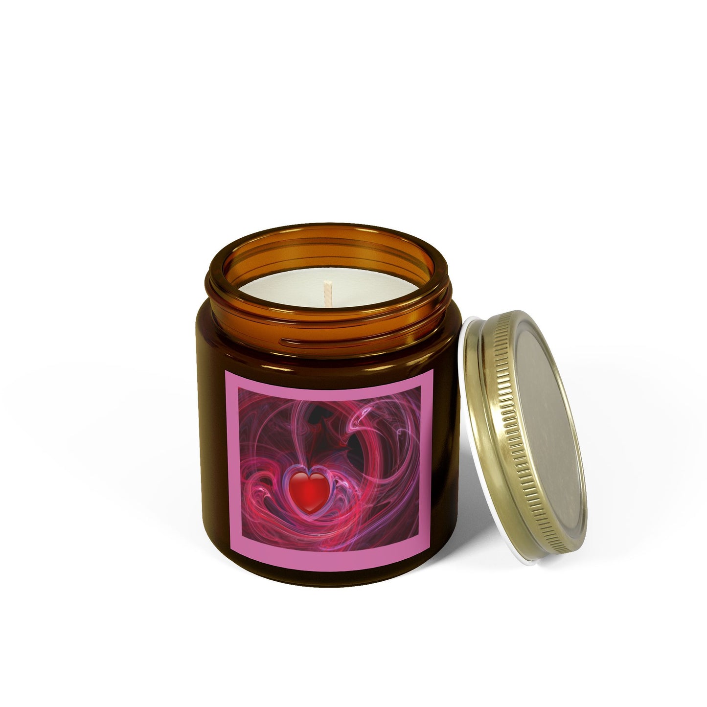 Scented Candles, Coconut Apricot Wax (4oz, 9oz) LOVE SWIRL