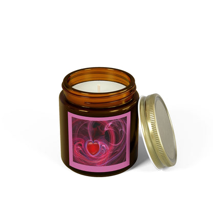 Scented Candles, Coconut Apricot Wax (4oz, 9oz) LOVE SWIRL