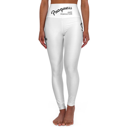 Progress Over Perfection High Waisted Yoga Leggings - Comfortable Activewear for Fitness Enthusiasts