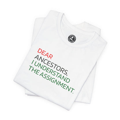 Dear Ancestors T-Shirt — "I Understand the Assignment" Inspirational Tee