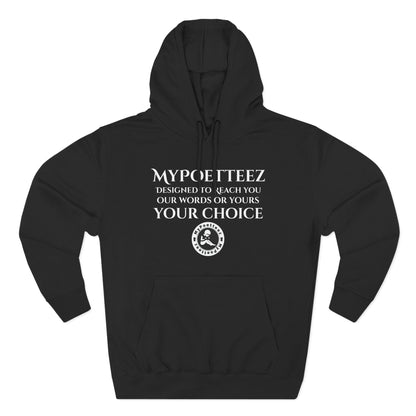 MYPOETTEEZ Logo Three-Panel Fleece Hoodie — Graphic-Black
