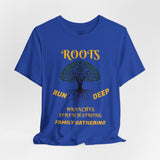 Unisex Jersey Short Sleeve Roots Run Deep-Branches Stretch Strong-2025 Family Gathering