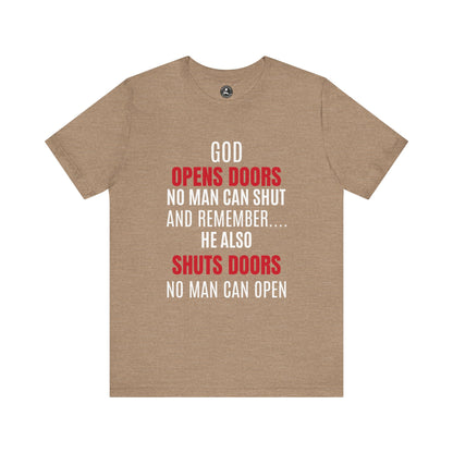 Unisex Jersey Short Sleeve Tee-GOD OPENS DOORS