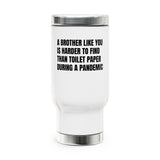 Stainless Steel Travel Mug with Handle, 14oz-BROTHER LIKE YOU
