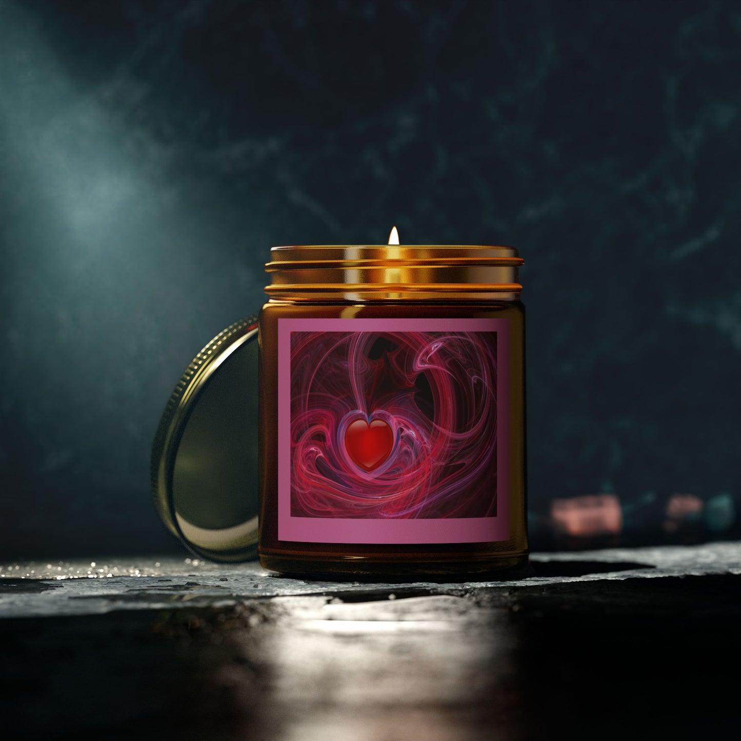 Scented Candles, Coconut Apricot Wax (4oz, 9oz) LOVE SWIRL