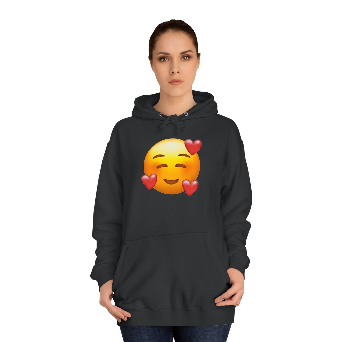 Unisex College Hoodie-Smile Heart Imoji