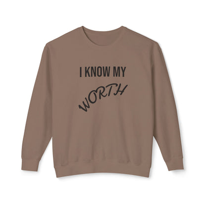 I Know My Worth Crewneck Sweatshirt — Empowerment Graphic Sweatshirt