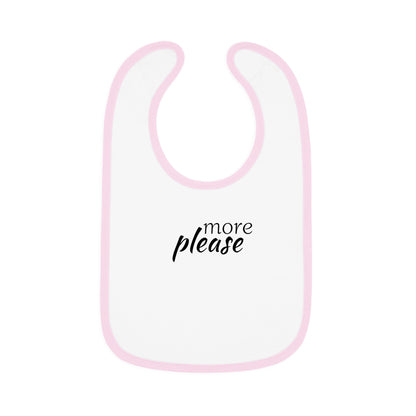 Baby Contrast Trim Jersey Bib - more please