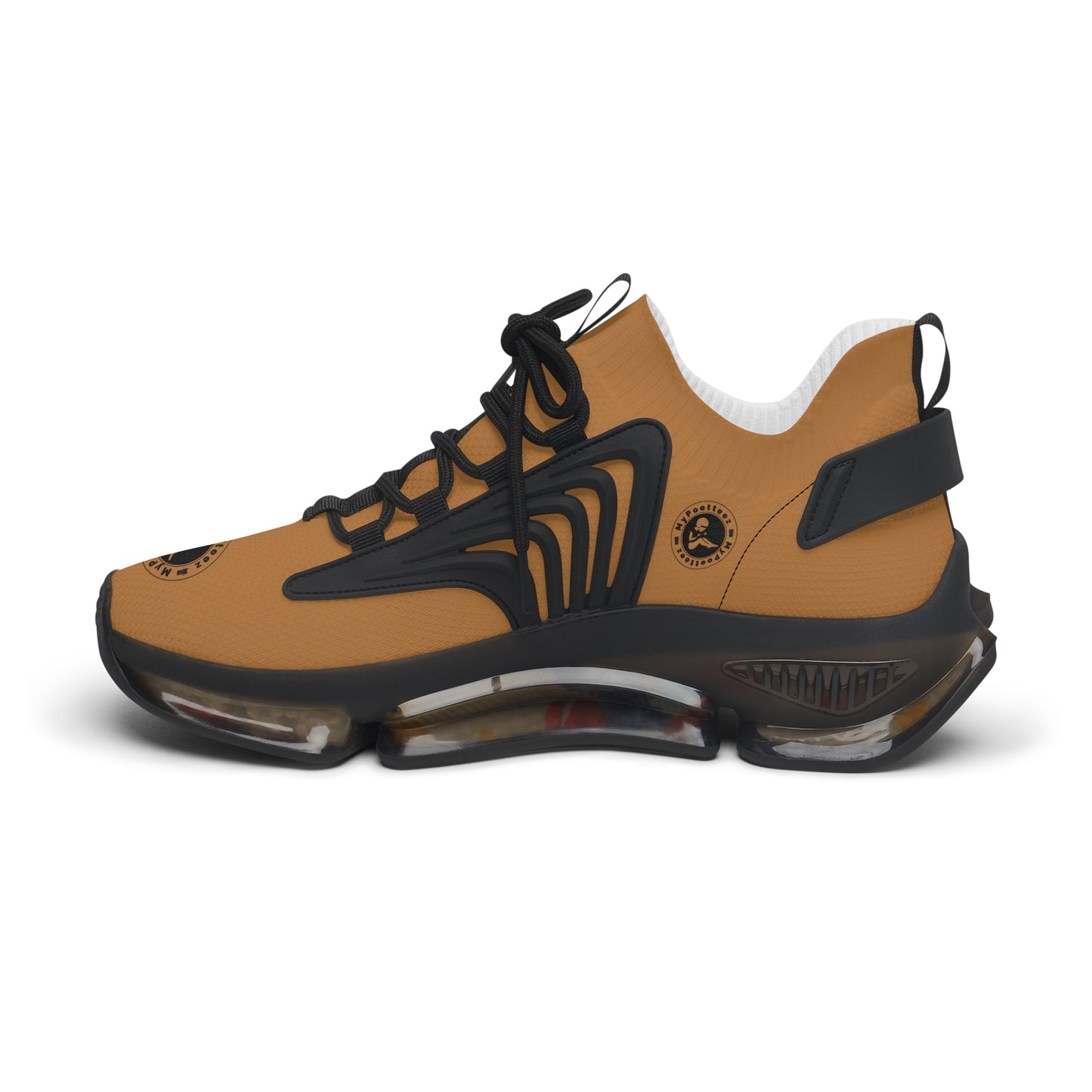 Women's Mesh Sneakers Light Brown/Black Soles-MyPoetteez Logo