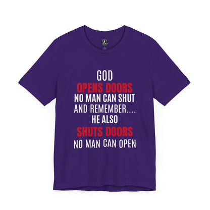 Unisex Jersey Short Sleeve Tee-GOD OPENS DOORS