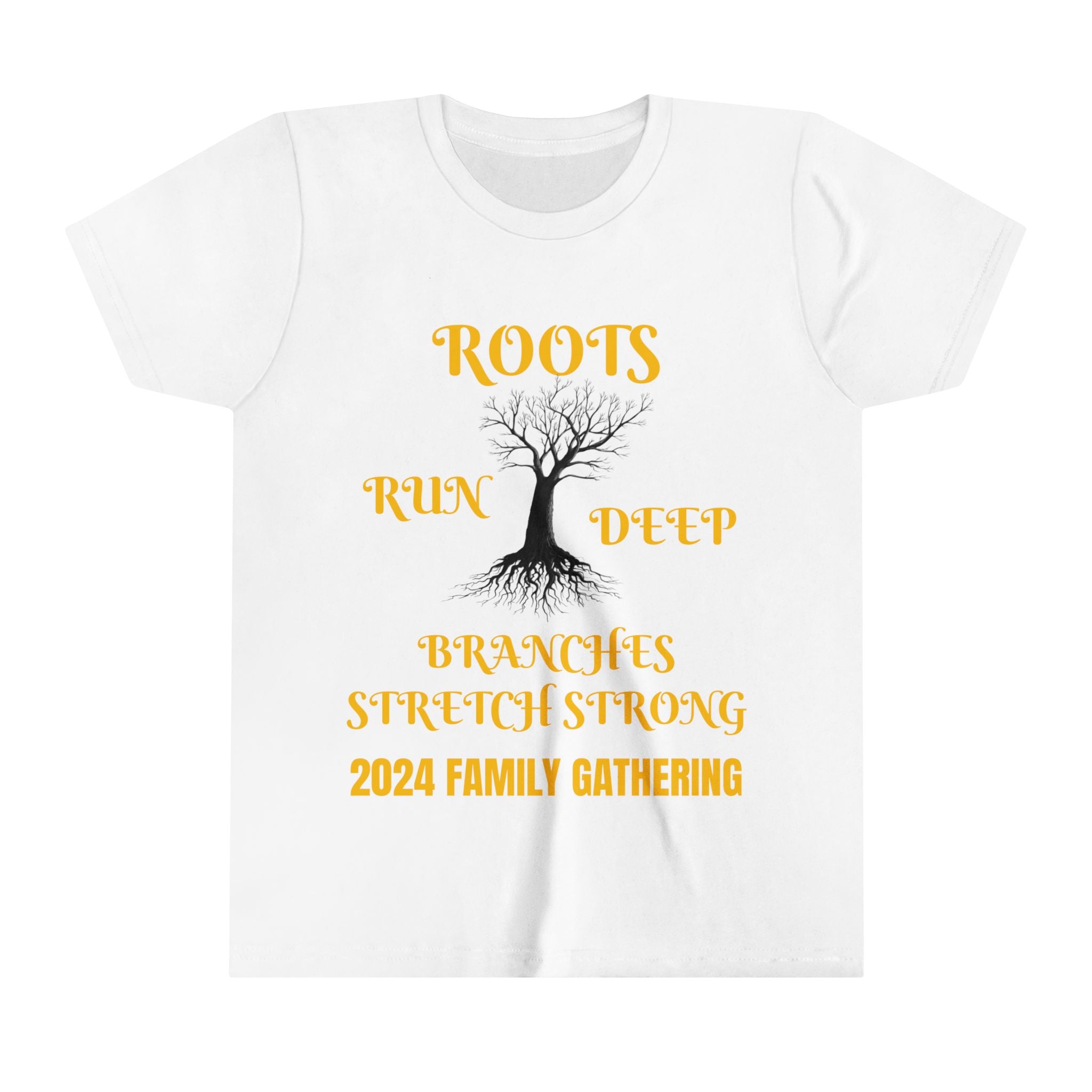 Youth Short Sleeve--2024 Family Gathering-Roots Run Deep-Branches Stretch Strong