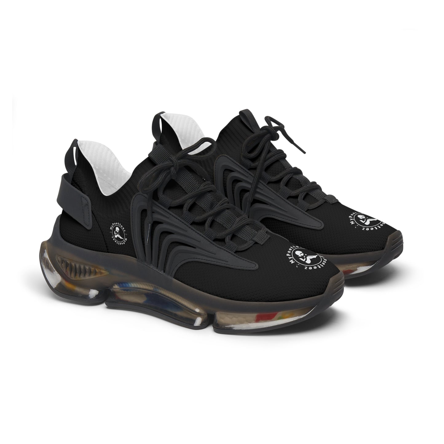 Women's Mesh Sneakers Black/Black Soles-MyPoetteez Logo